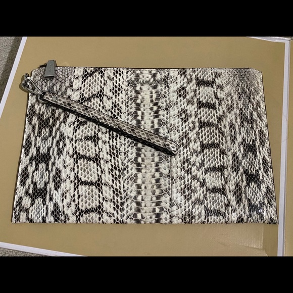 MICHAEL KORS Snake Leather Clutch/Wristlet - Picture 2 of 4
